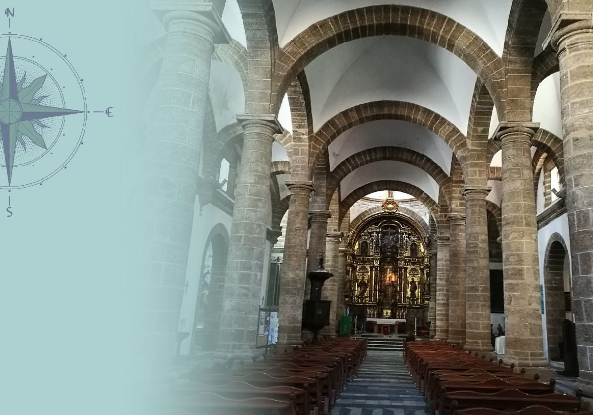 Vista interior de la iglesia de Santa Cruz, sede del Colegio de Pilotos Vizcaínos de Cádiz.