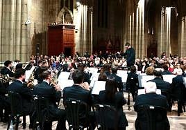La Banda actuó el pasado sábado en la catedral donostiarra del Buen Pastor con un público entregado.