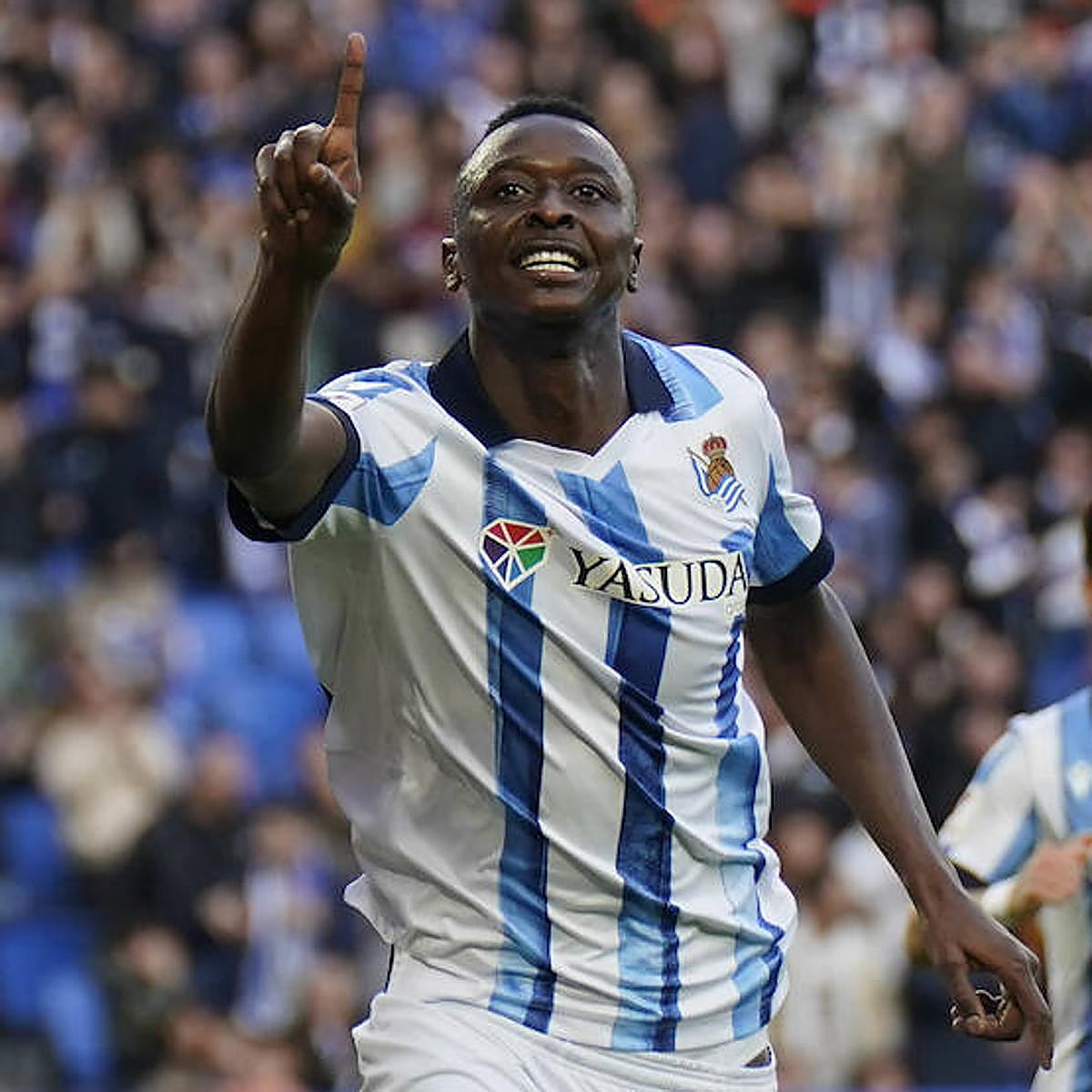 Sadiq celebra el gol marcado ante el Sevilla.