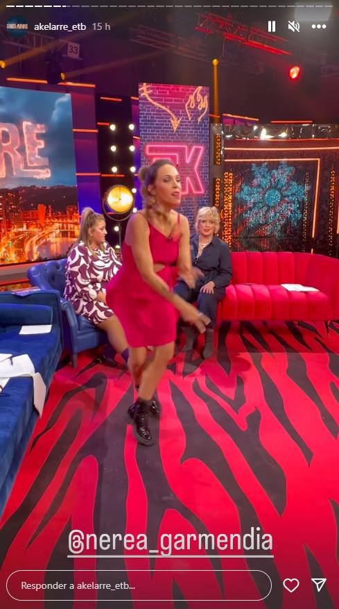Nerea Garmendia se marca un auténtico baile en el plató de Akelarre.