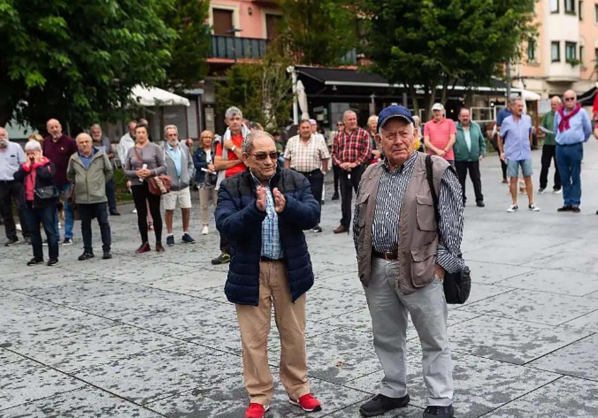 Movilización de pensionistas en la localidad guipuzcoana de Irun.