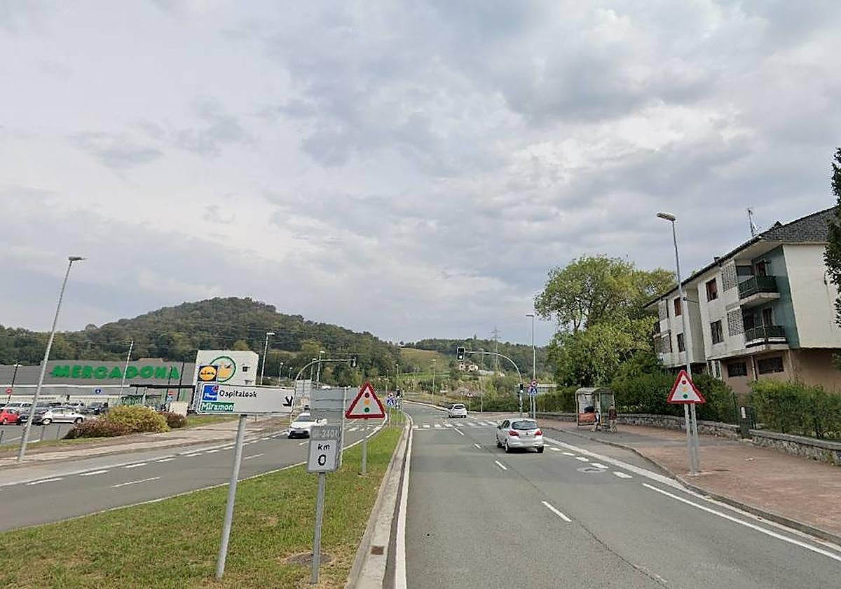 Punto de la GI-3401 del barrio de Galarreta de Hernani donde ha ocurrido el fatídico atropello.