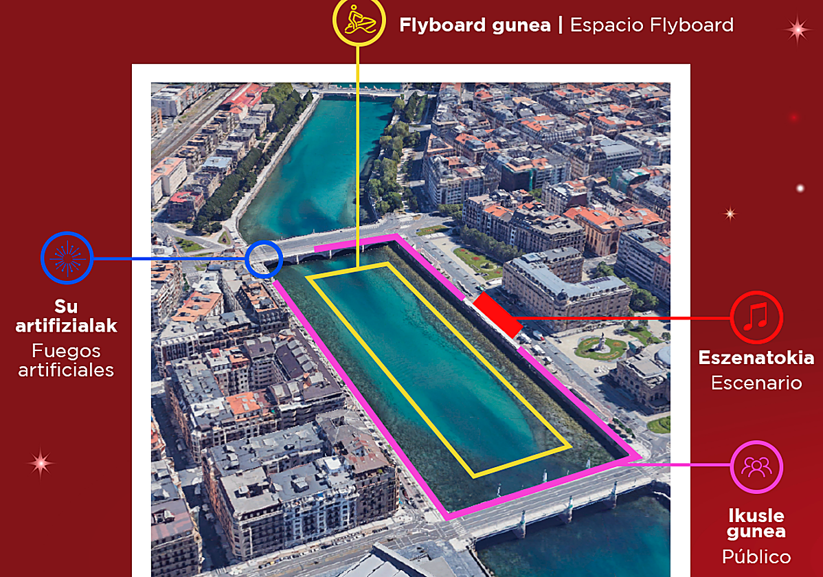 El entorno del río Urumea será el escenario principal de los actos del encendidos de luces en Donostia