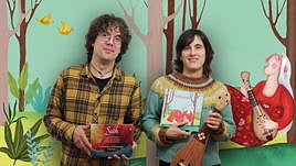 Enrike Solis eta Miren Zeberio, 'Euskelele' egitasmoaren aurkezpenean.