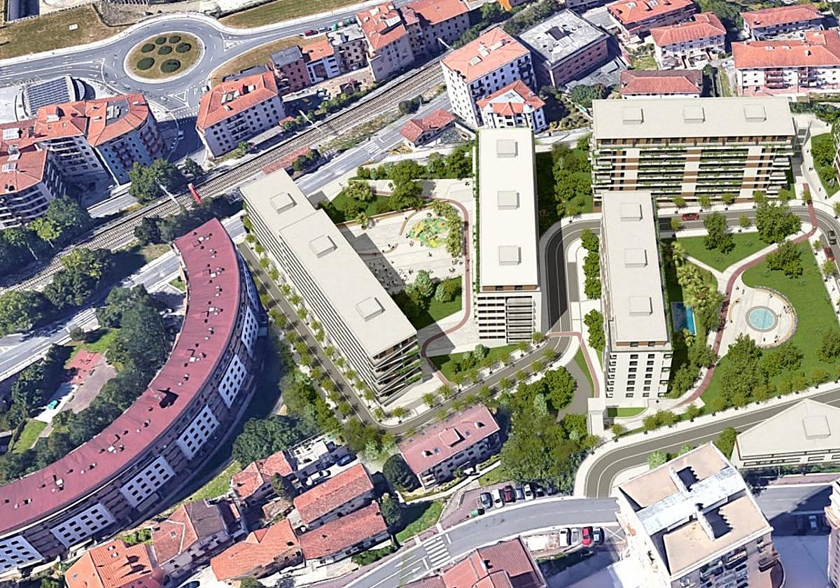 Recreación virtual de Jolastokieta II, donde el consistorio quiere instalar la subcomisaría del Distrito Este.