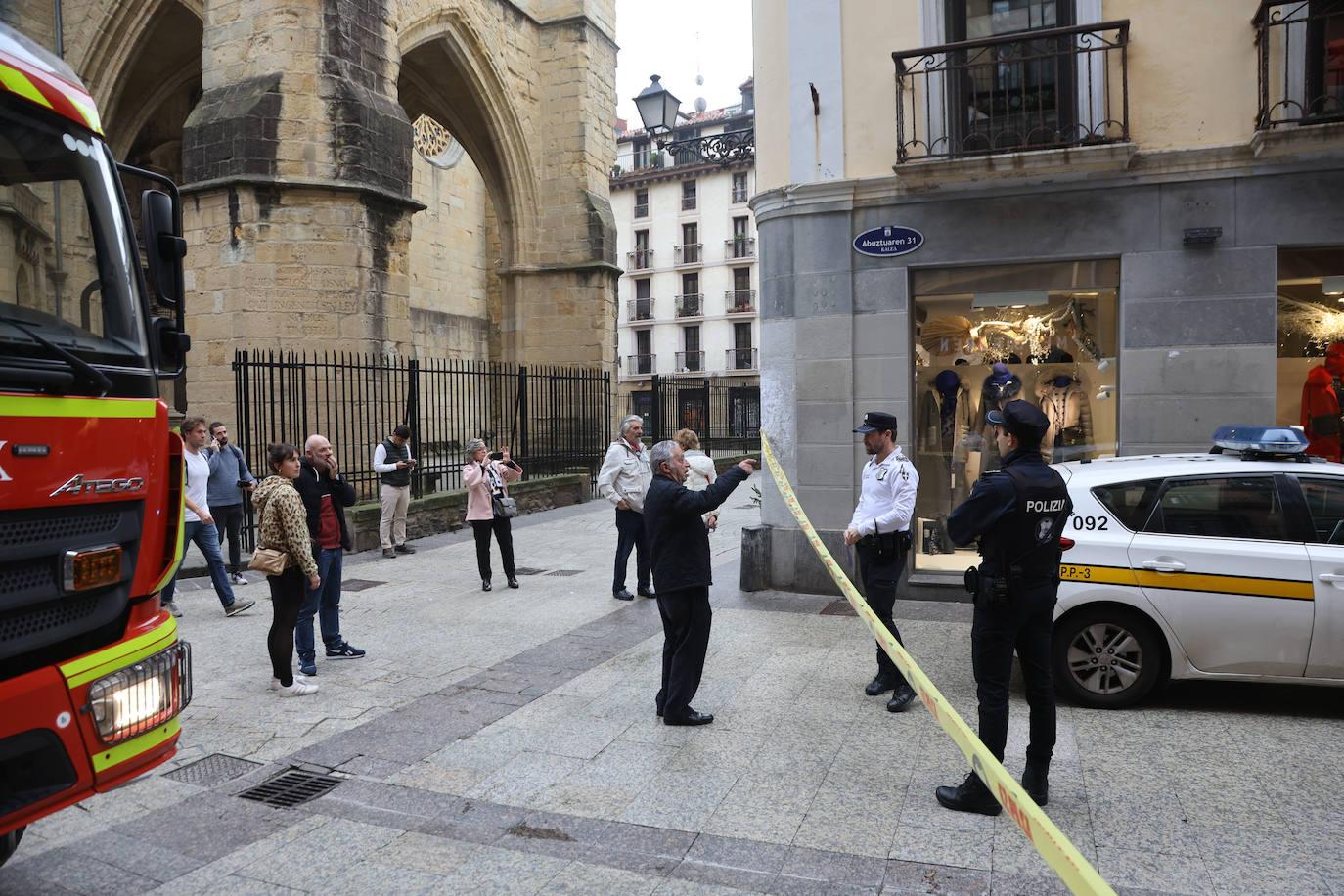 Incendio en el bar Senra de la Parte Vieja de Donostia