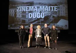 Amaia Serulla, Josemi Beltrán, Edurne Ormazabal, Joxean Fernández y Lur Olaizola presentaron el programa en el Cine de Tabakalera.