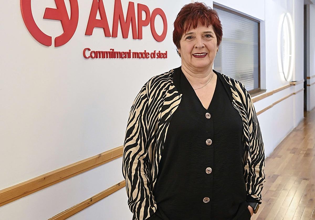 La presidenta del Ordizia, Koro Bosque, en la sede de Ampo.