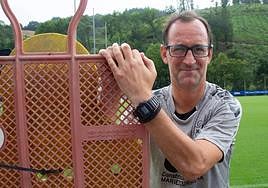 Joseba Etxeberria, en Atxabalpe durante un entrenamiento.