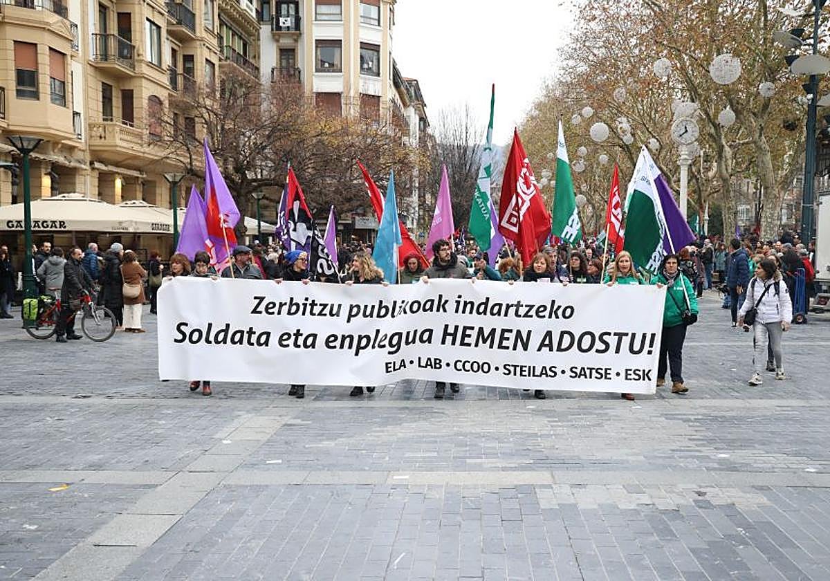 Manifestación con motivo de la huelga del sector público