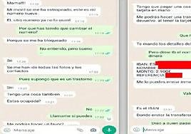 Fragmento de la conversación entre un estafador y una víctima del 'engaño del hijo en apuros'.