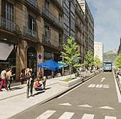 El tramo final de Easo, solo para autobuses, bicis y peatones