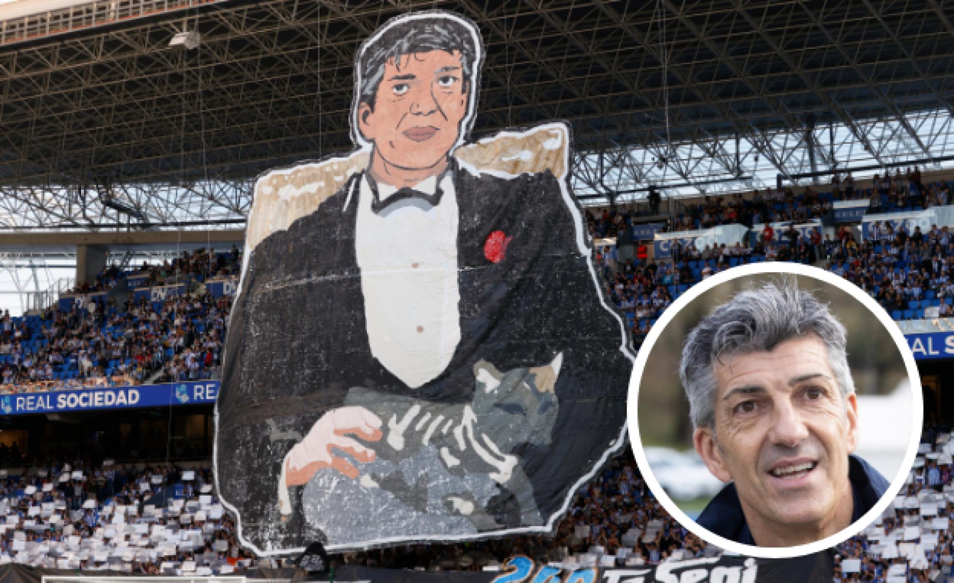 La sonrisa inocente de Imanol 'Corleone' al ver el tifo de Bultzada