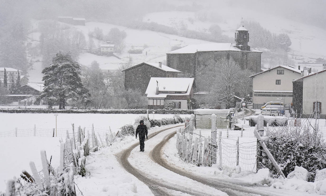 Fotos: Berastegi, bajo un manto de nieve