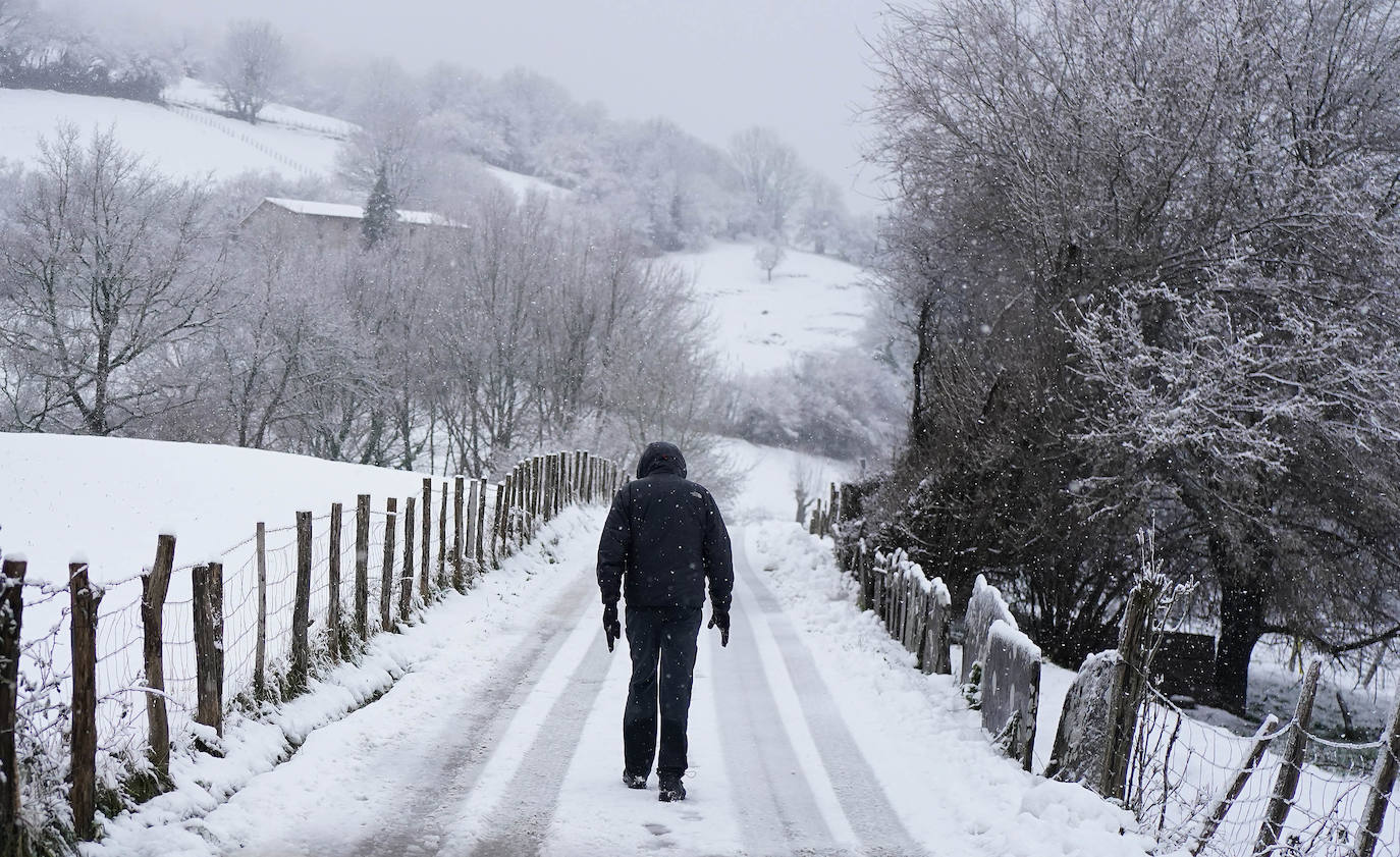 Fotos: Berastegi, bajo un manto de nieve