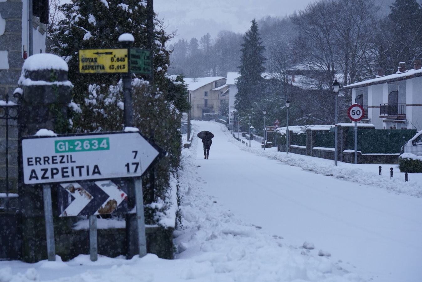 Fotos: Bidania se tiñe de blanco