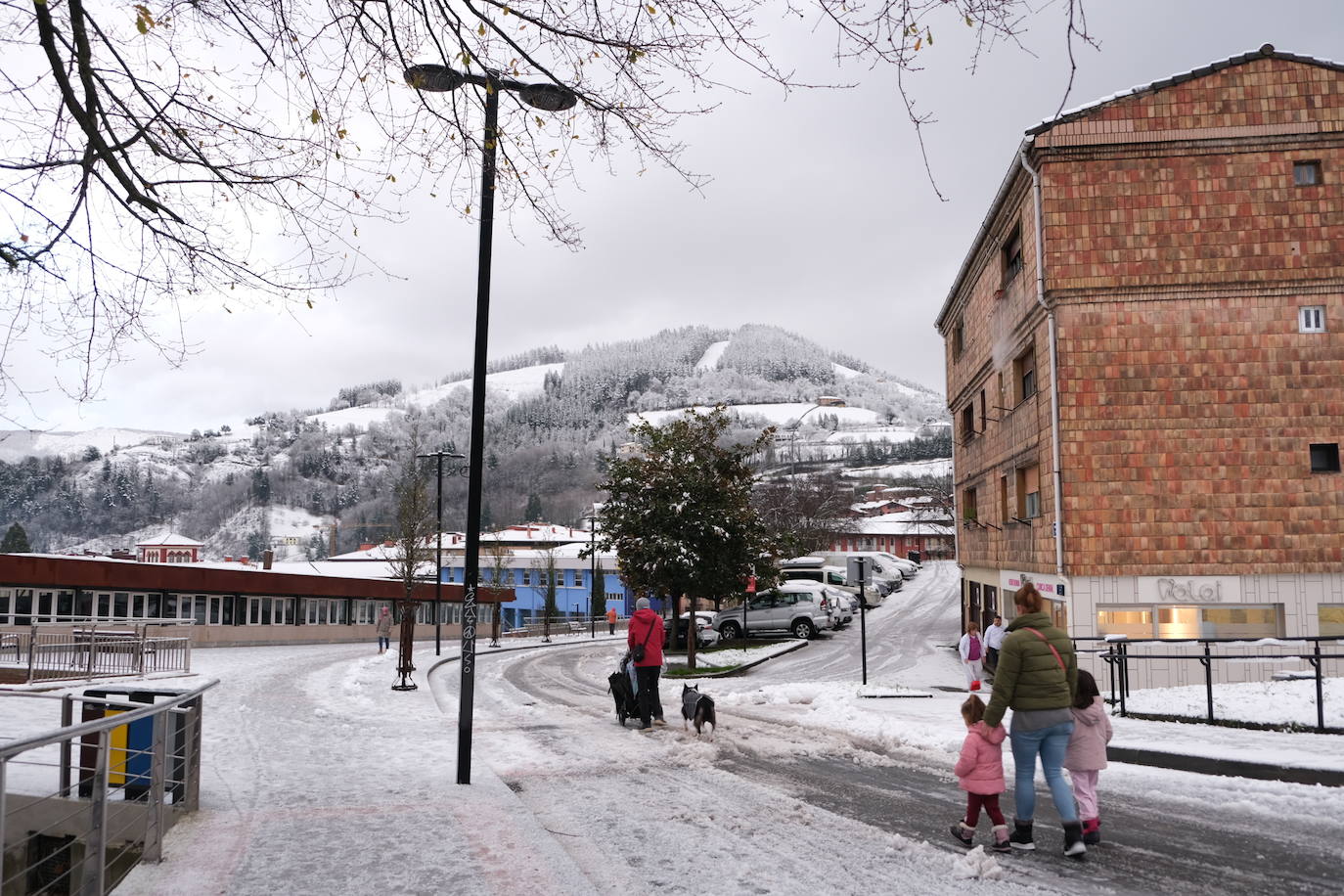 Calles nevadas en Zumarraga