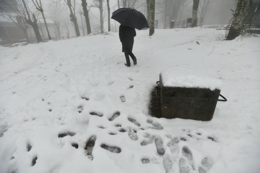 Fotos: El alto de Arrate, cubierto de nieve