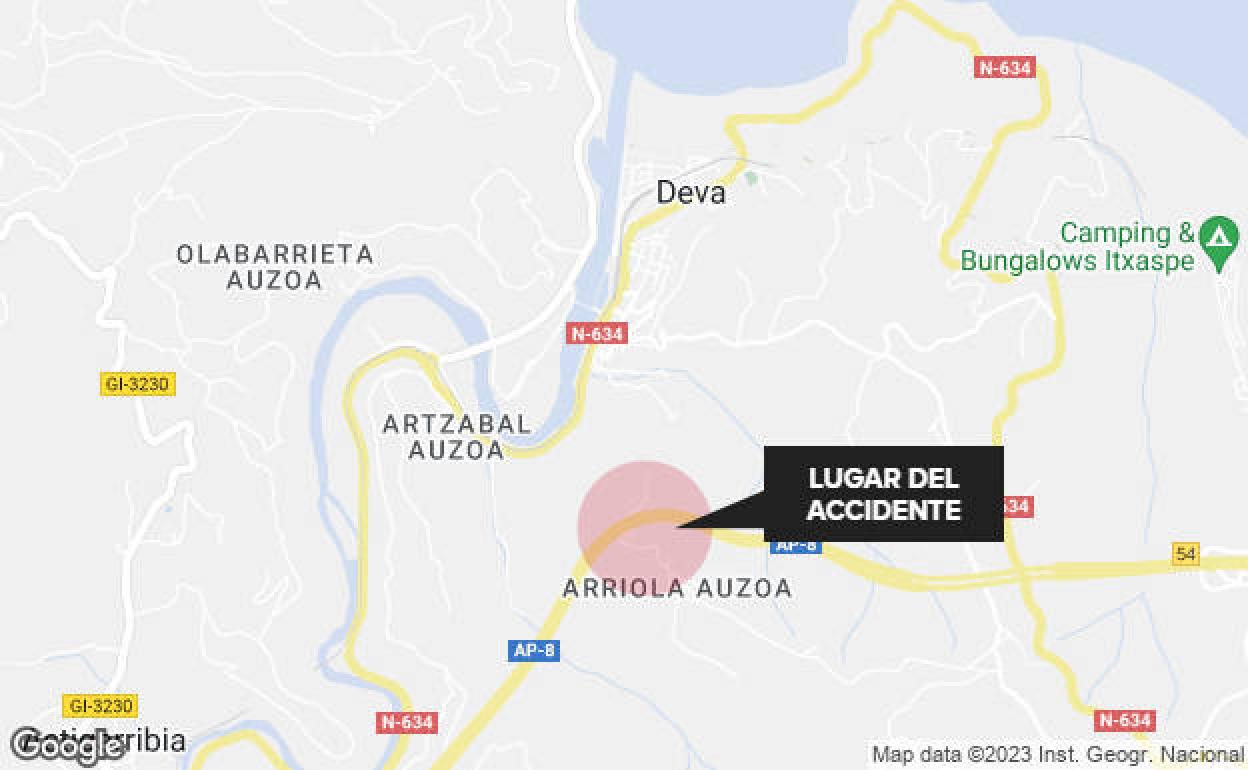Una mujer herida en un accidente en la AP-8 a la altura de Deba