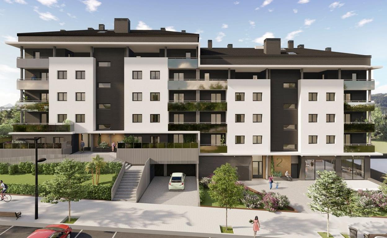 Viviendas construidas en el terreno de Esnabide, donde se van a construir más en los próximos años. 