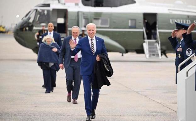 The president of the United States, Joe Biden, this Tuesday at the John F. Kennedy International Airport in New York