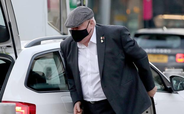 Former British soldier David Holden arrives at court in Belfast for his sentencing hearing for murder