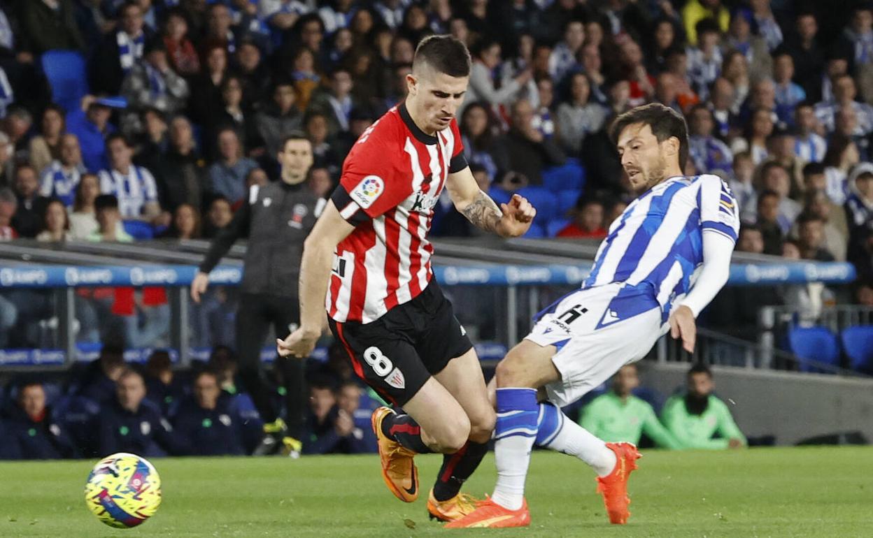 David Silva, en el derbi ante el Athletic.
