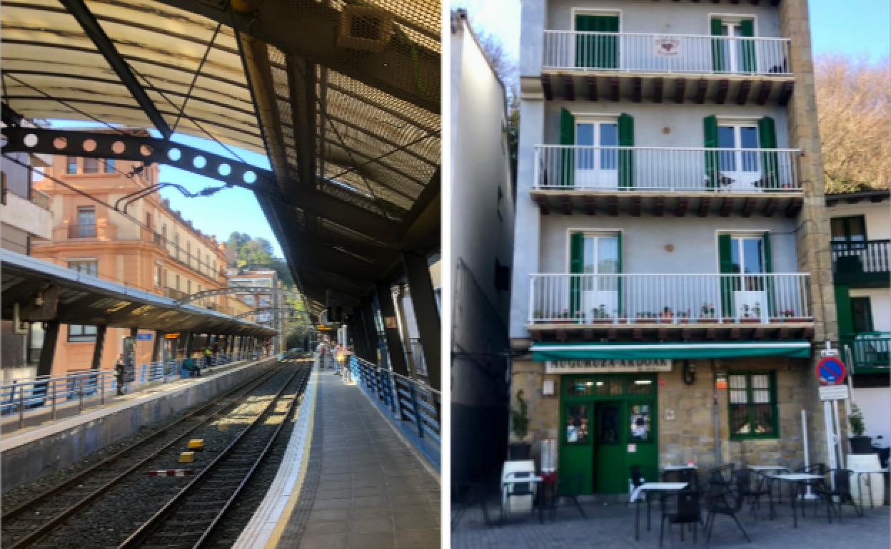 Estación del Topo en Antxo, fin del viaje en zapatilla. El Muguruza de San Pedro, puesto de avituallamiento