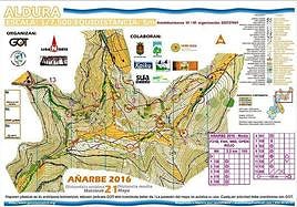 Un ejemplo de mapa habitual en este tipo de carreras pero que variará al ser indoor en el instituto Lizardi.