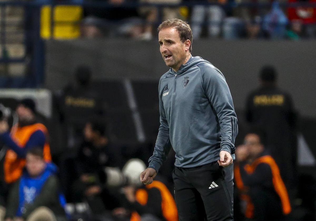 Jagoba Arrasate, técnico del Osasuna, durante la semifinal de la Supercopa en Arabia Saudí.