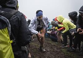 Oihan Kortazar en su carrera de 2023 en el maratón de montaña.
