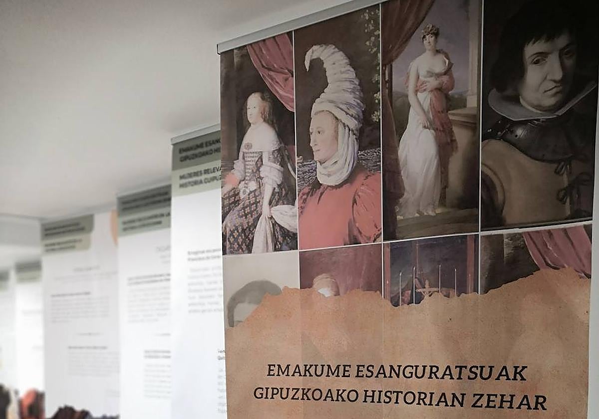 Cartel que ilustra la exposición en la que se recoge la vida y legado de ocho mujeres que han tenido algún vínculo con Gipuzkoa