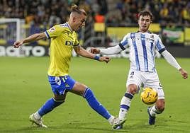 Zubimendi, en el partido ante el Cádiz.