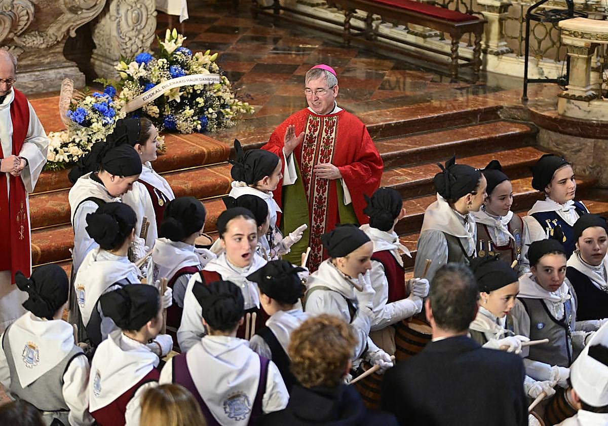 Fernando Prado durante la misa por el Día de San Sebastián.