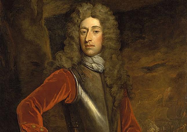 Almirante George Byng, rival de Gaztañeta en Cabo Passaro, por Godfrey Kneller (c. 1700), National Maritime Museum.