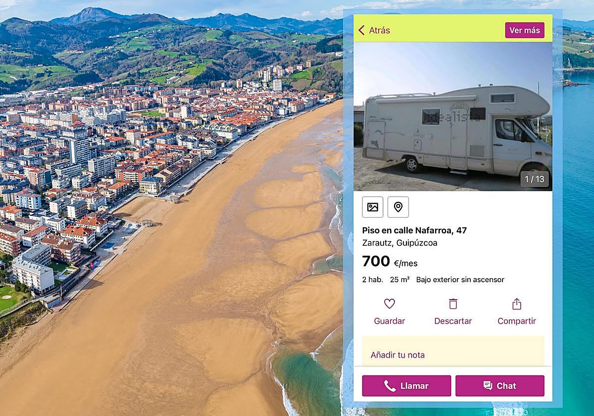 Retiran el anuncio de un alquiler junto a la playa de Zarautz por 700 euros