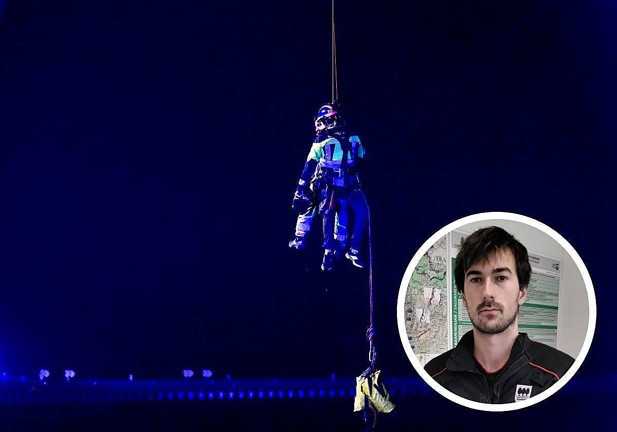Josu Mañurikua fue uno de los bomberos que actuaron ayer en el rescate del barco hundido en Zumaia.
