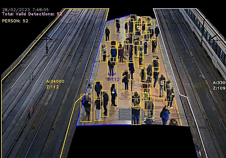 Las cámaras inteligentes monitorizan a cada persona al acceder a la estación y son capaces de hacer un cuenteo en tiempo real.