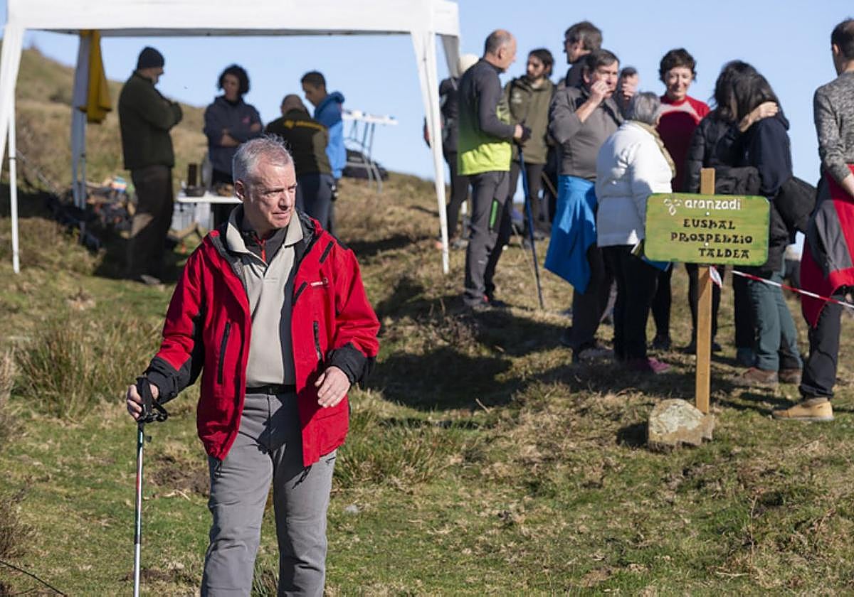 Urkullu, ayer, en el monte Saibi, cerca de Abadiño.