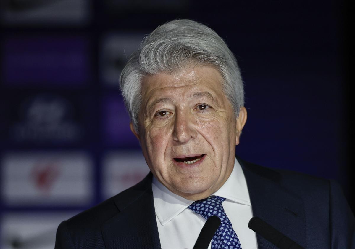 El presidente del Atlético de Madrid, Enrique Cerezo.