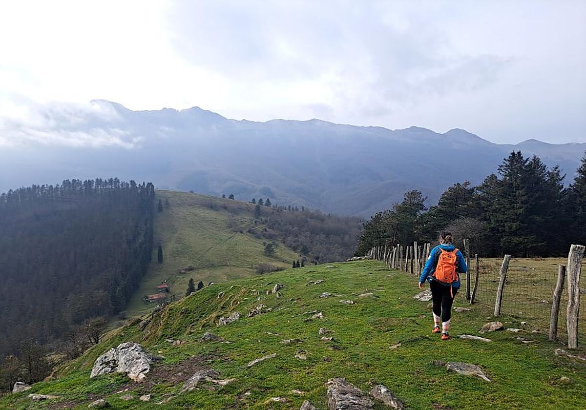 Desde esta discreta cima de Goierri se disfruta de unas preciosas estampas de los montes y localidades situados junto a los ríos Oria y Urola.