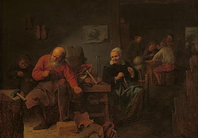 El taller de un zapatero. David Ryckaert. Siglo XVII