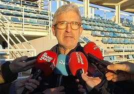 Roberto Olabe, a primera hora de este martes en Zubieta.