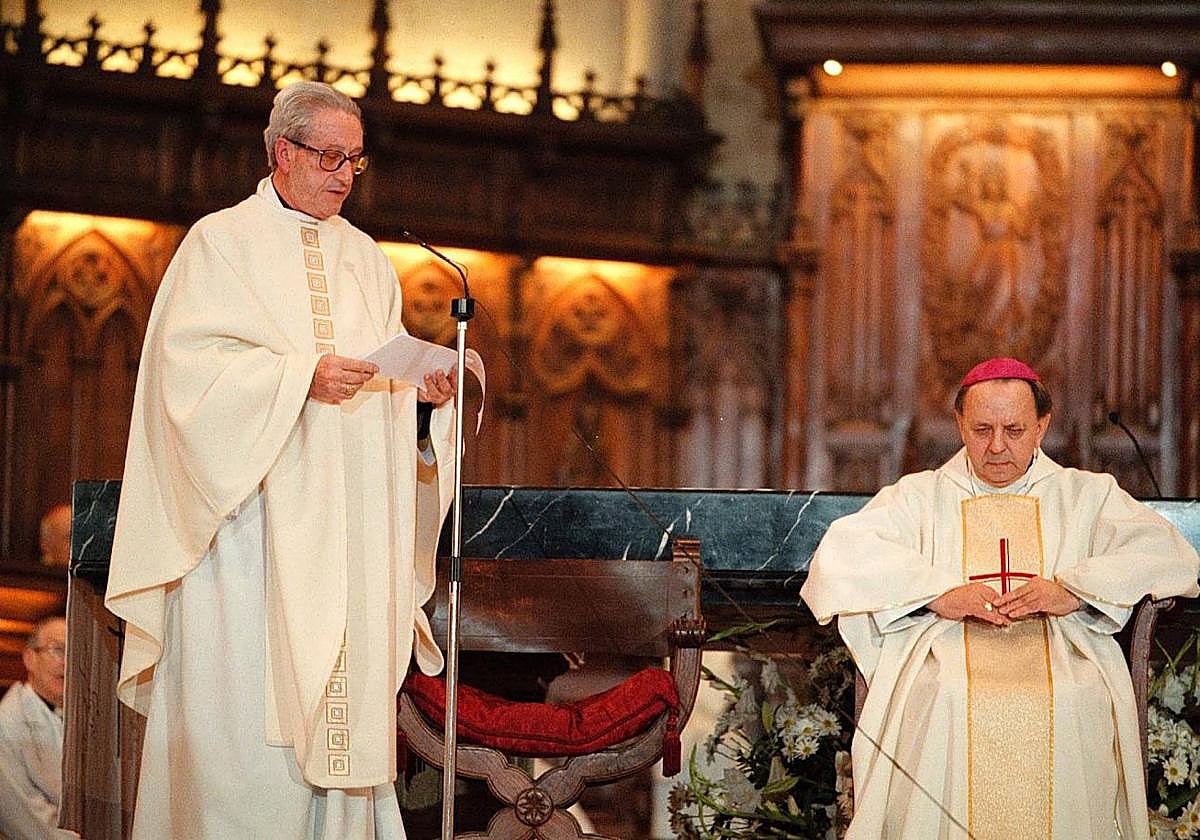 Juan Mari Uriarte el día que asumió el Obispado de San Sebastián.