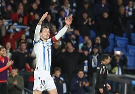 Oyarzabal, celebrando el gol ante el Mallorca.