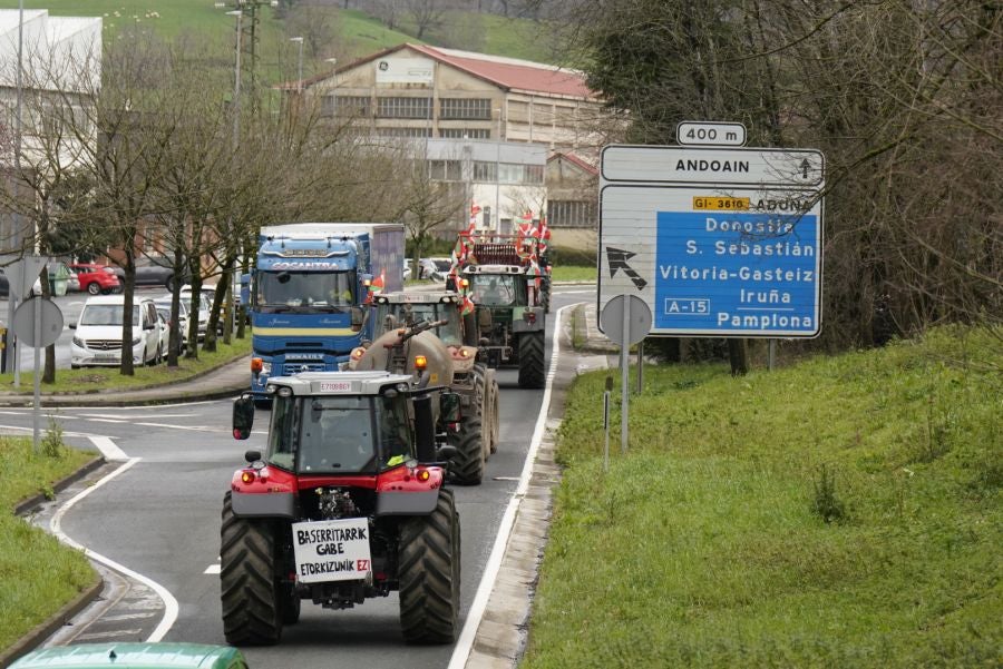 Nueva jornada de protesta de los baserritarras guipuzcoanos