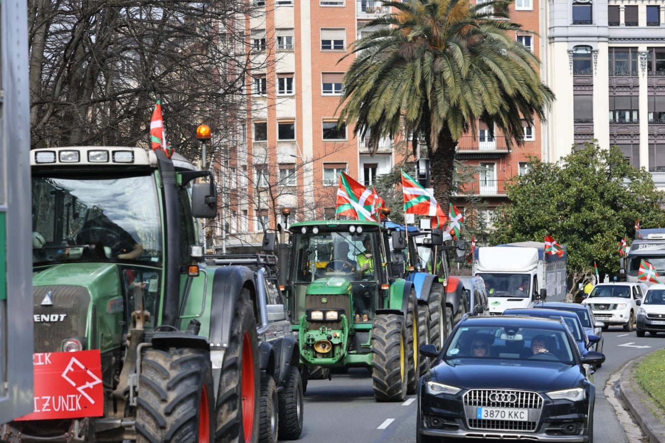 Nueva jornada de protesta de los baserritarras guipuzcoanos