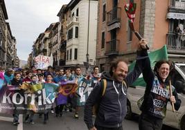 Una imagen de la 22ª Korrika a su paso por Tolosa.