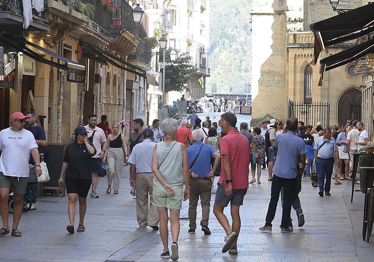 Ambiente en la Parte Vieja de Donostia, una de las ciudades más seguras del mundo según la base de datos de Numbeo.
