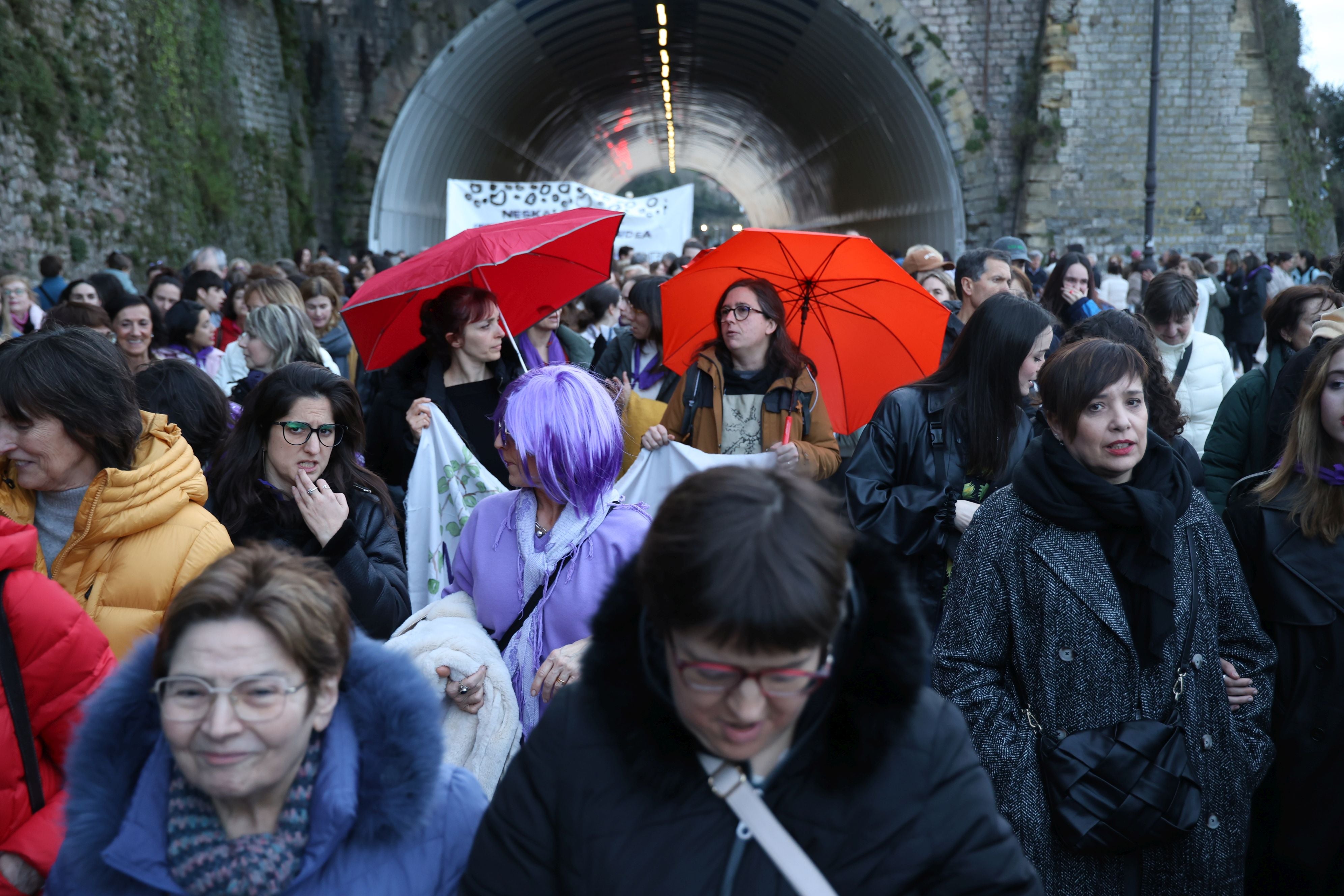 Las imágenes de la manifestación en Donostia por el Día internacional de la mujer